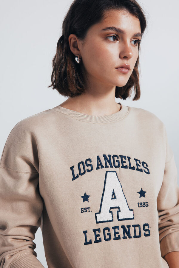 Springfield Sweatshirt com estampa urbana camel