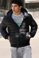 Pepe Jeans Casaco acolchoado com capuz preto