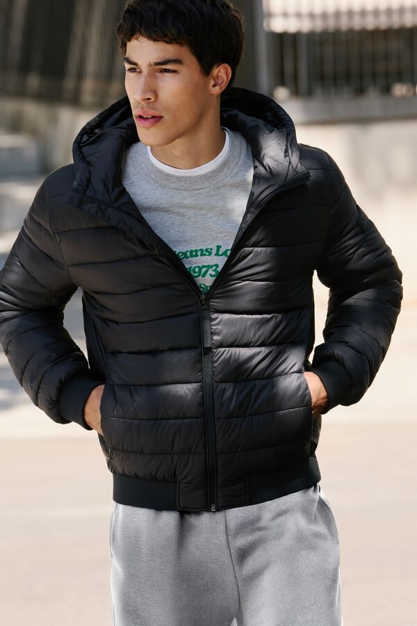 Pepe Jeans Casaco acolchoado com capuz preto
