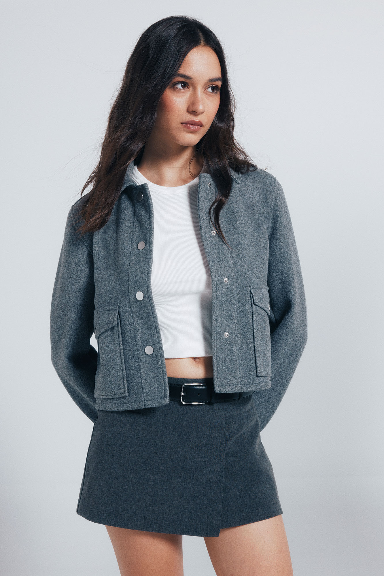 Springfield Casaco curta de pel&uacute;cia