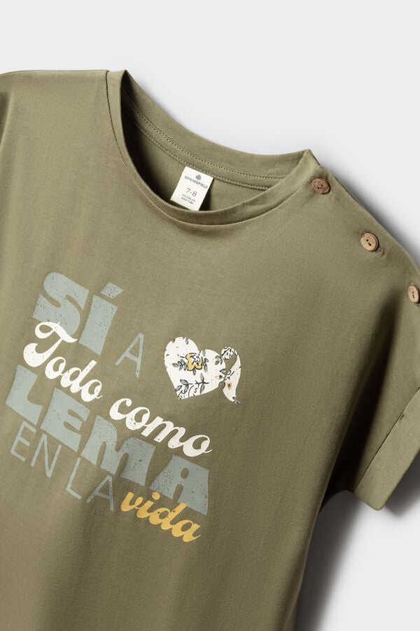 Springfield Kids T-shirt "Sim a tudo como lema na vida" estampado