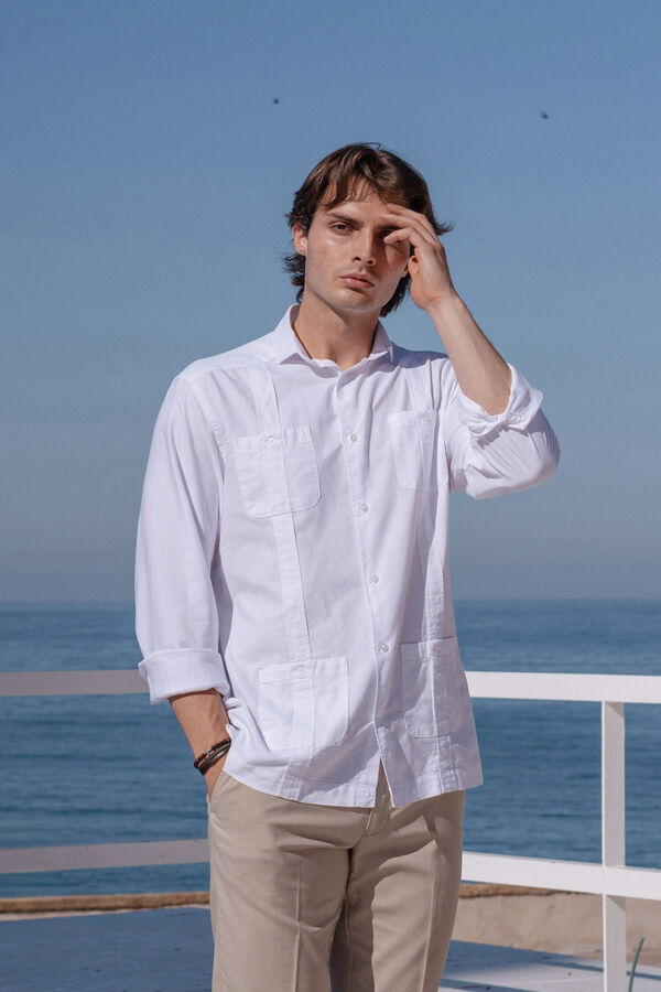 Celopman Camisa Cubana Blanca blanco