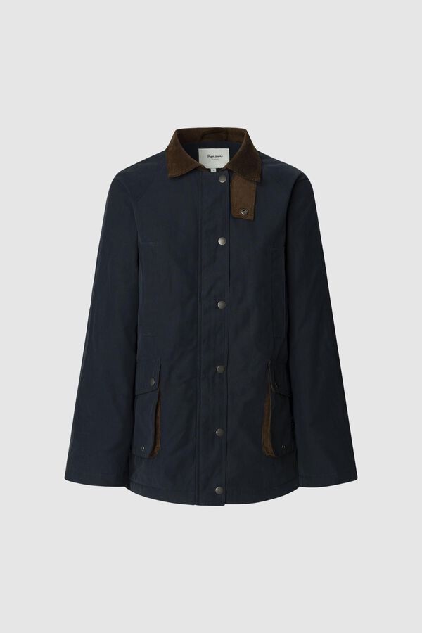 Pepe Jeans Jaqueta com gola de camisa impermeável azul