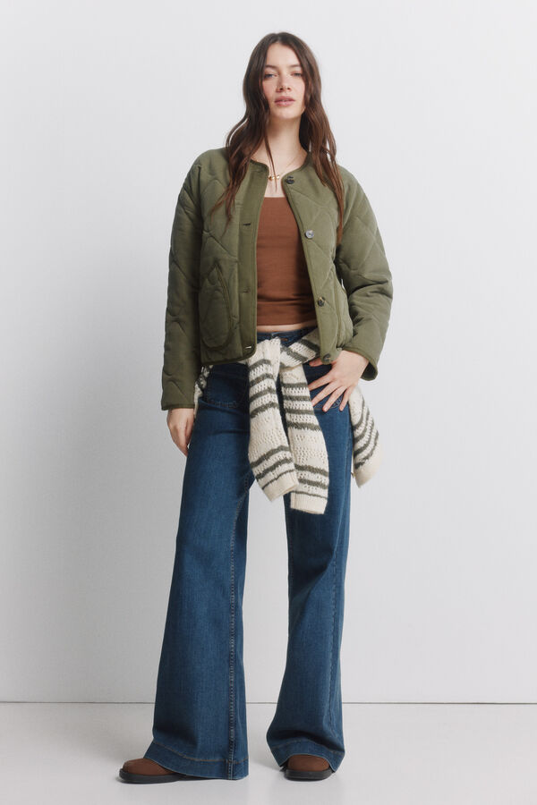 Springfield Jeans super largos de cintura alta azul