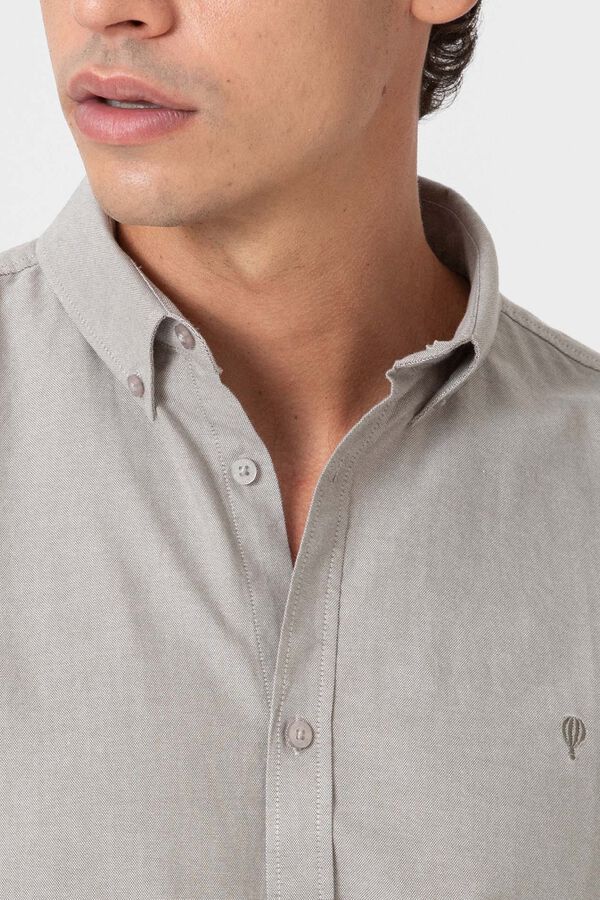 Celopman Camisa Oxford lisa castanho