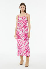 System Action Vestido midi com alças e estampado tie dye rosa
