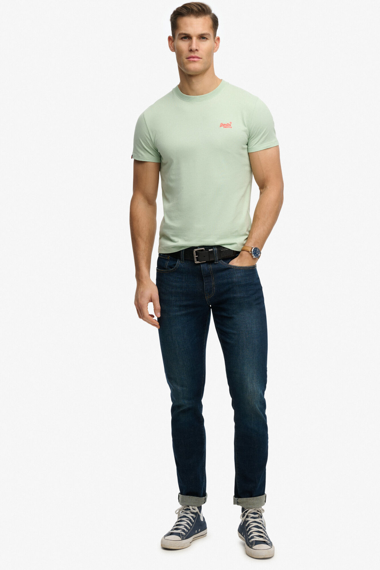 Superdry T-shirt de manga curta b&aacute;sica com log&oacute;tipo pequeno