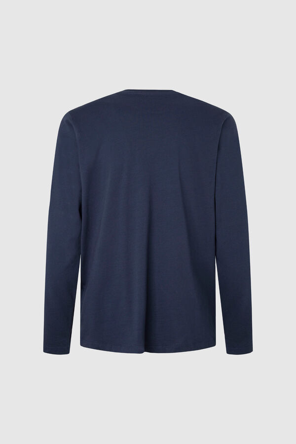 Pepe Jeans T-shirt de manga comprida com logo azul