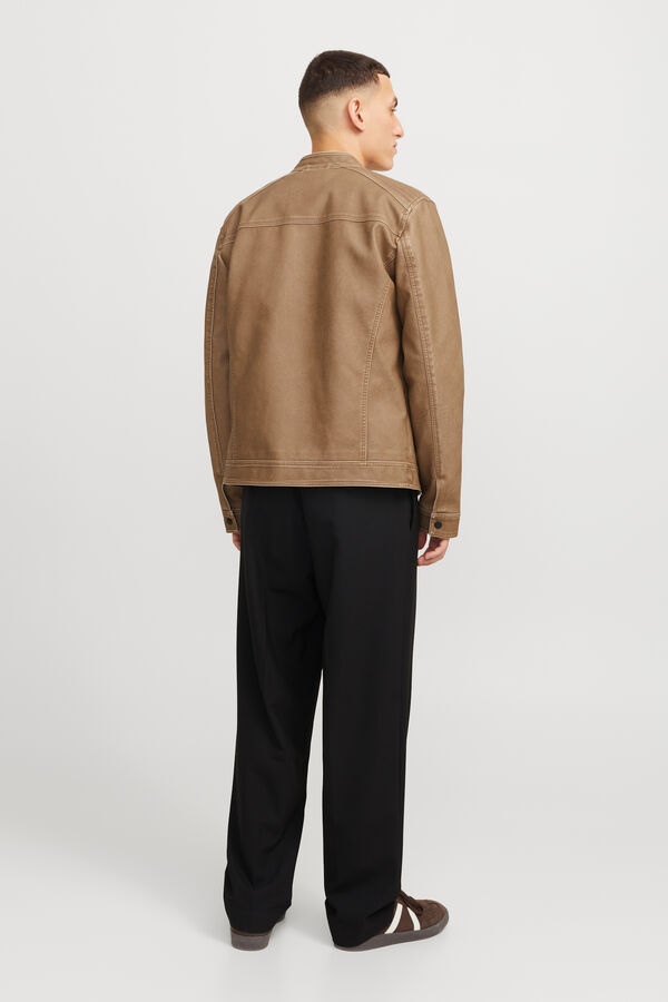 Jack & Jones Cazadora efecto piel beige