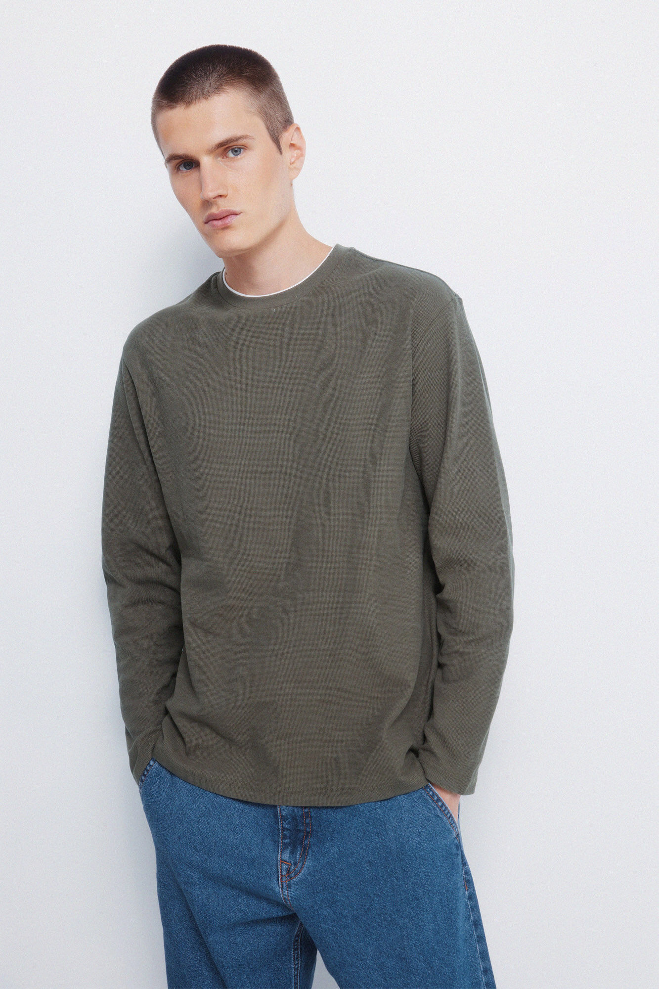 Springfield Camiseta com tecido dupla waffle