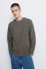 Springfield Camiseta com tecido dupla waffle cru