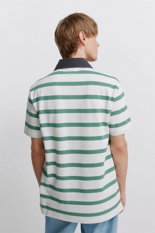 Springfield Polo piqu&eacute; riscas contraste regular fit verde