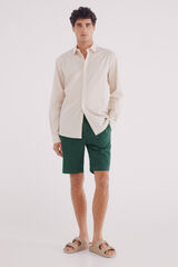 Springfield Bermudas de linho slim fit verde