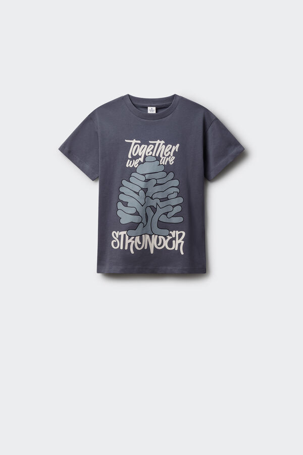Springfield Kids Camiseta com estampa de árvore FPS para meninos azul