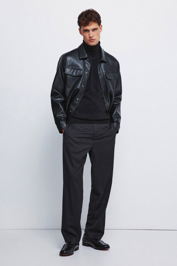 Springfield Cal&ccedil;a de riscas reto cinzento