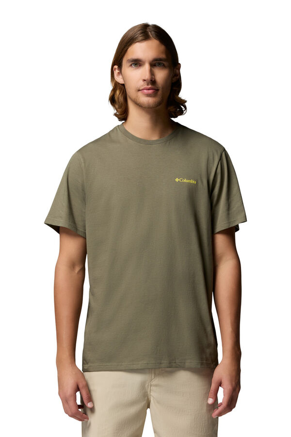 Columbia T-shirt com estampado de natureza nas costas Caqui escuro