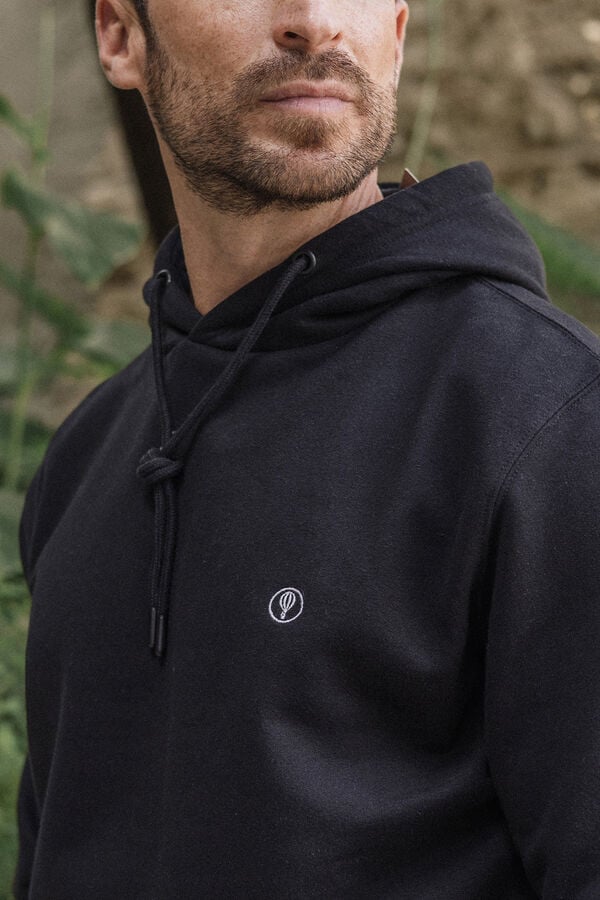 Celopman Sweatshirt com capuz canguru preto