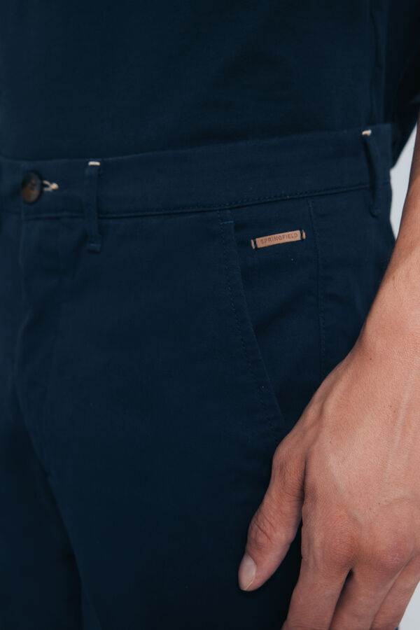 Springfield Pantalón chino slim fit azul
