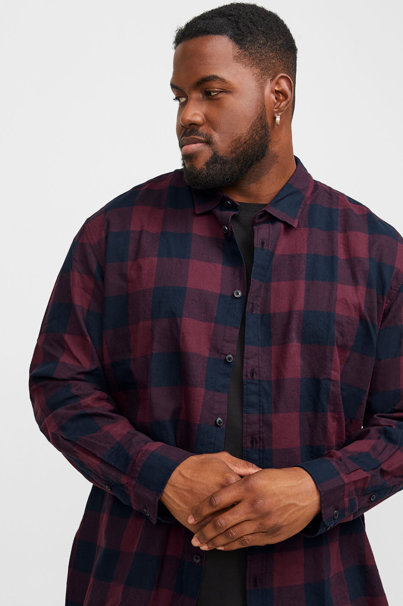 Jack & Jones PLUS Camisa de algod&atilde;o org&acirc;nico manga comprida