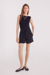 Springfield Shorts com bolsos de Lyocell preto