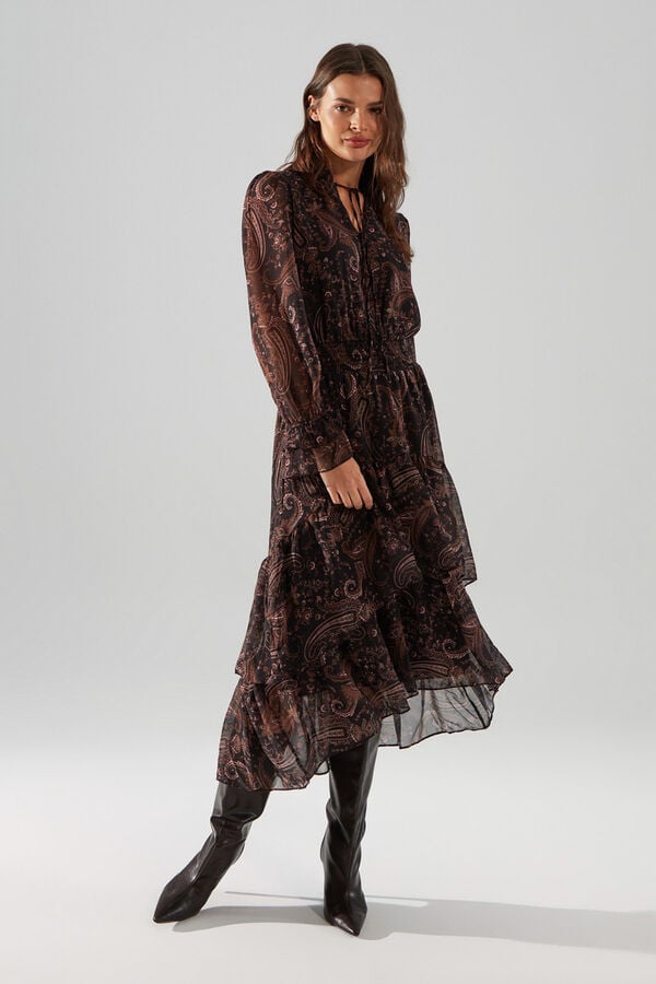 Trendyol Vestido gola halter estampado