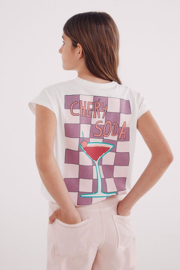 Springfield Kids Camiseta feminina Cherry Soda branco