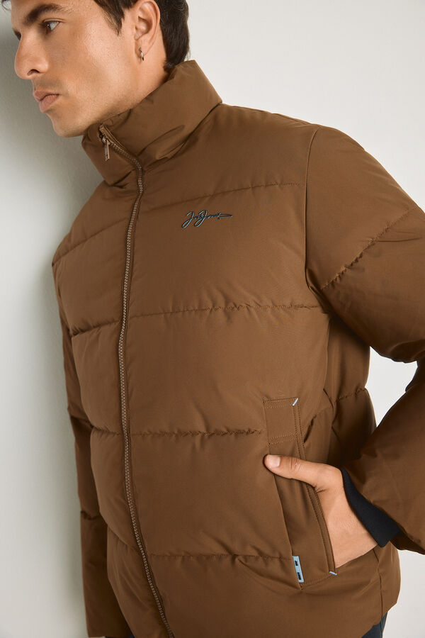 Jack & Jones Blus&atilde;o puffer gola alta castanho