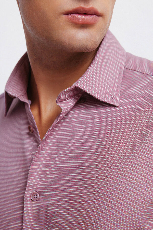 Springfield Camisa social estruturada bicolor rosa