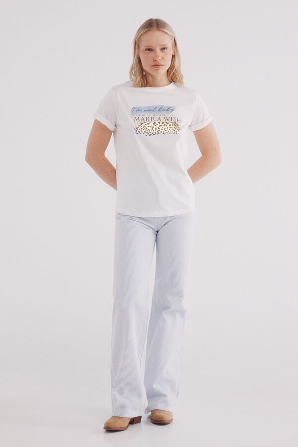 Springfield Camiseta "Eu sou de verdade, baby..." cru
