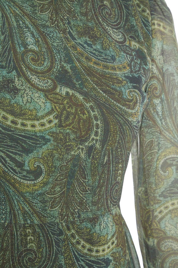 Trendyol Vestido com folhos verde