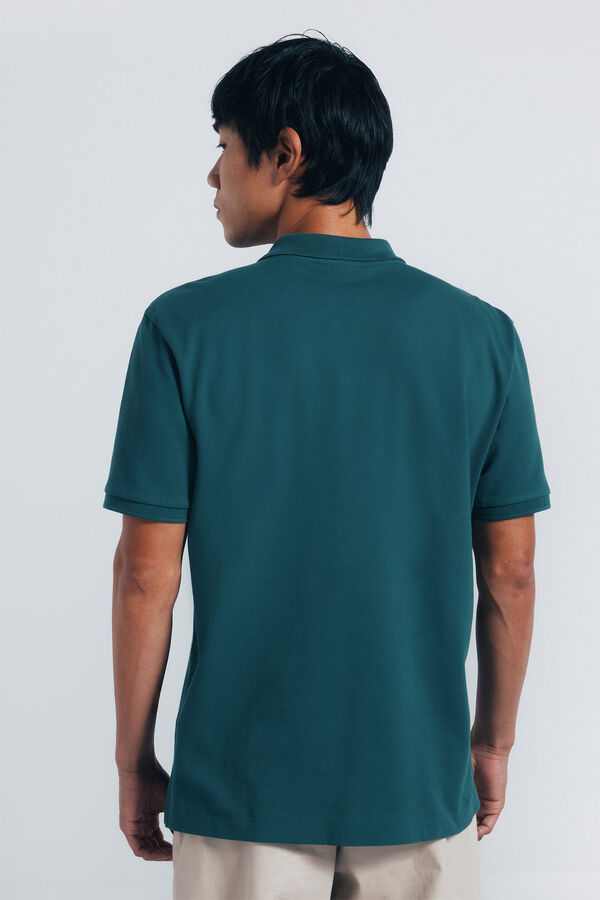 Springfield Essential regular fit piqué polo shirt green