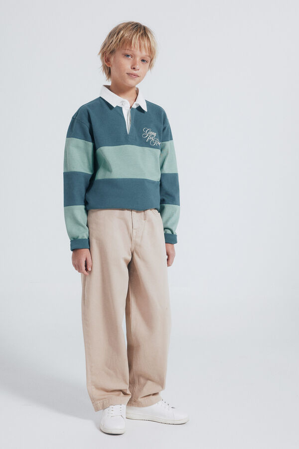 Springfield Kids Camisa polo manga comprida para menino verde