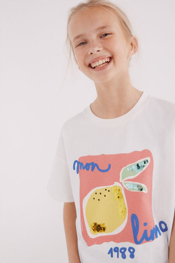 Springfield Kids T-shirt limões menina branco