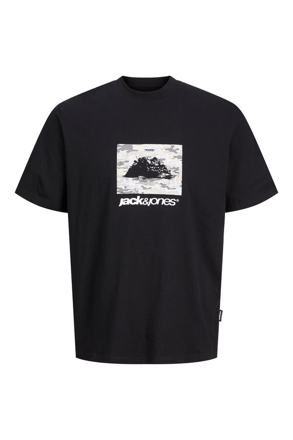 Jack & Jones Camiseta regular fit algod&oacute;n negro