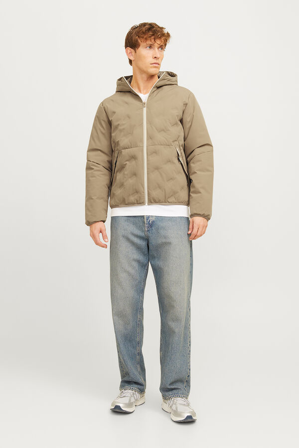 Jack & Jones Chaqueta acolchada capucha gris