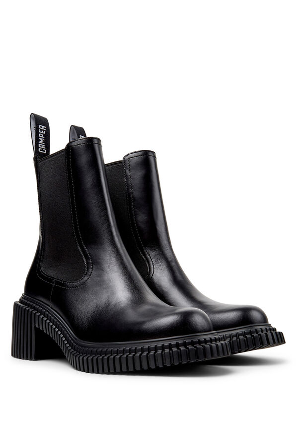 Camper Botas de couro de cano meia preto