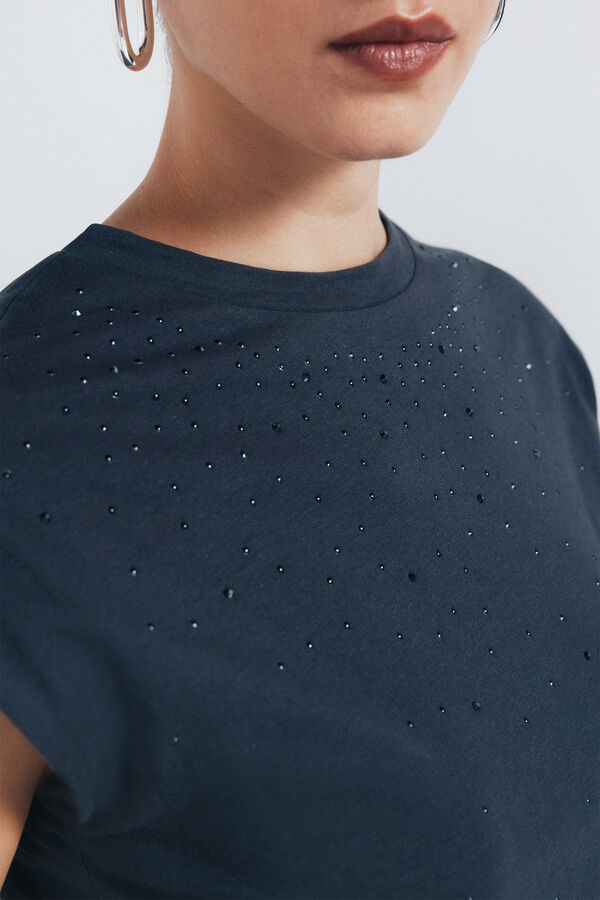 Springfield Crystal studs T-shirt grey