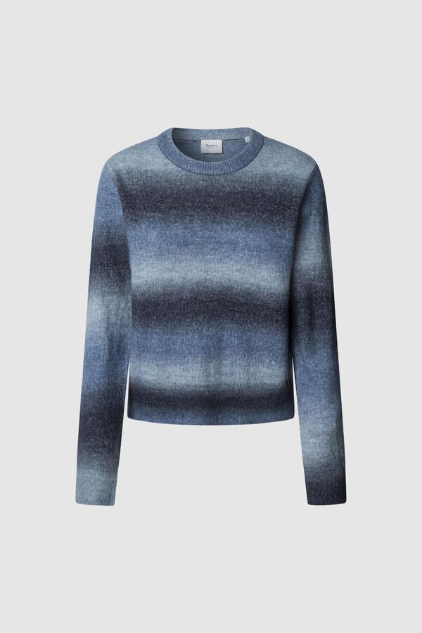Pepe Jeans Suéter de malha com efeito degradê azul