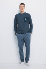 Springfield Pijama longo do Cookie Monster azul