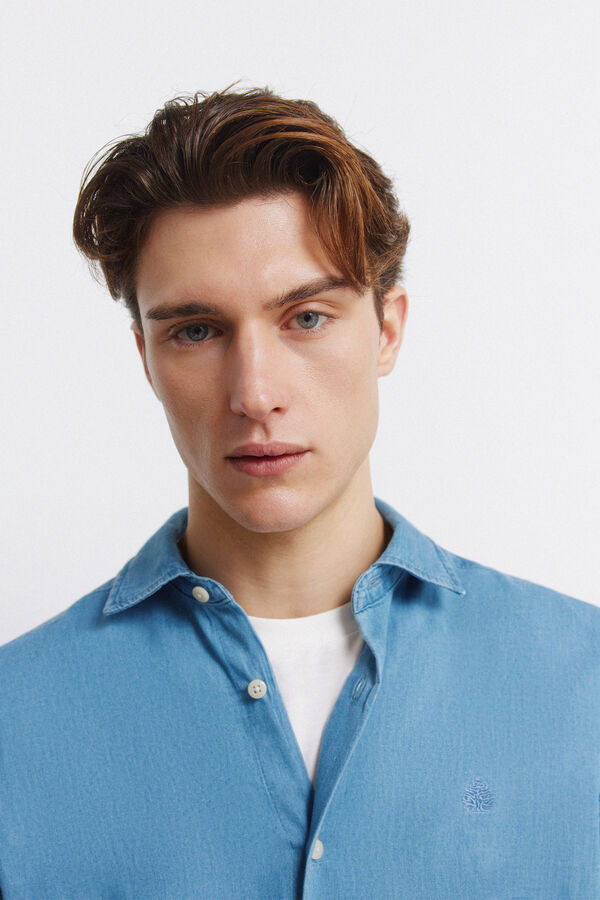 Springfield Camisa de ganga azul