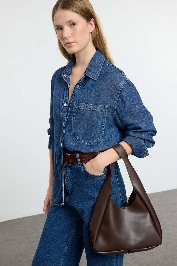 Trendyol Mala tote bag com n&eacute;cessaire castanho