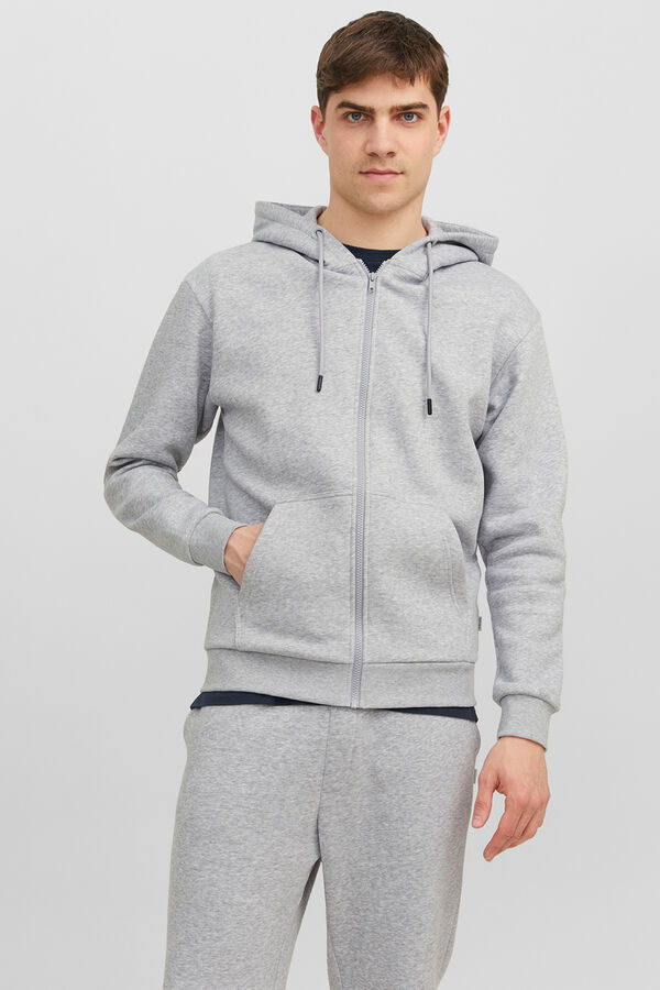 Jack & Jones Sweatshirt com fecho-&eacute;clair cinzento