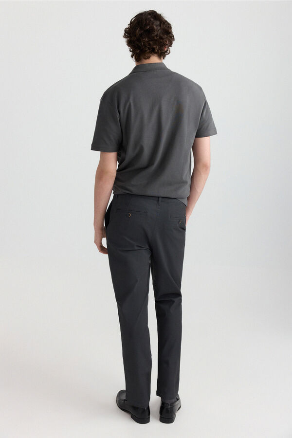 Springfield Cal&ccedil;as chino microestampadas slim fit cinzento