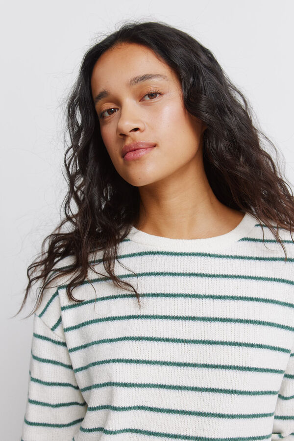 Springfield T-shirt de riscas bege