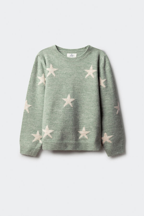 Springfield Kids Camisola estrela para menina verde