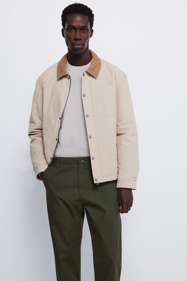 Springfield Calças chino Dobby com ajuste confortável estampado