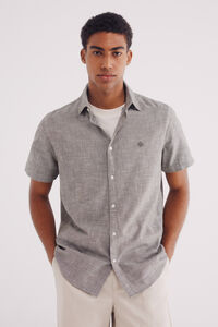 Springfield Camisa efeito linho manga curta