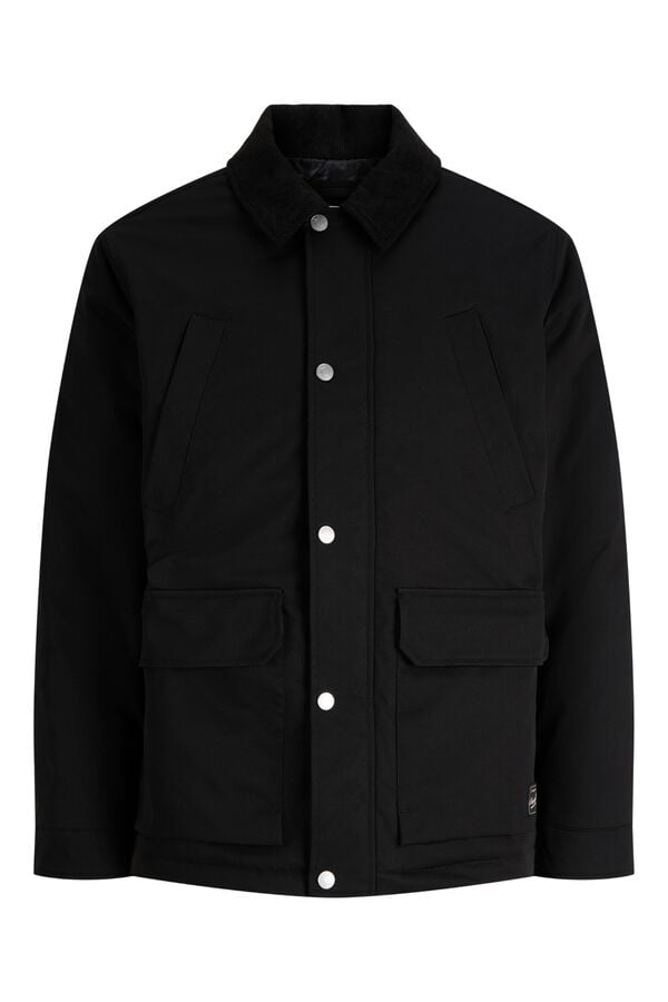 Jack & Jones Blus&atilde;o curto com colchetes preto