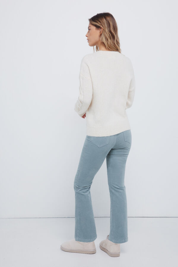 Springfield Pantalones pana kick flare verde