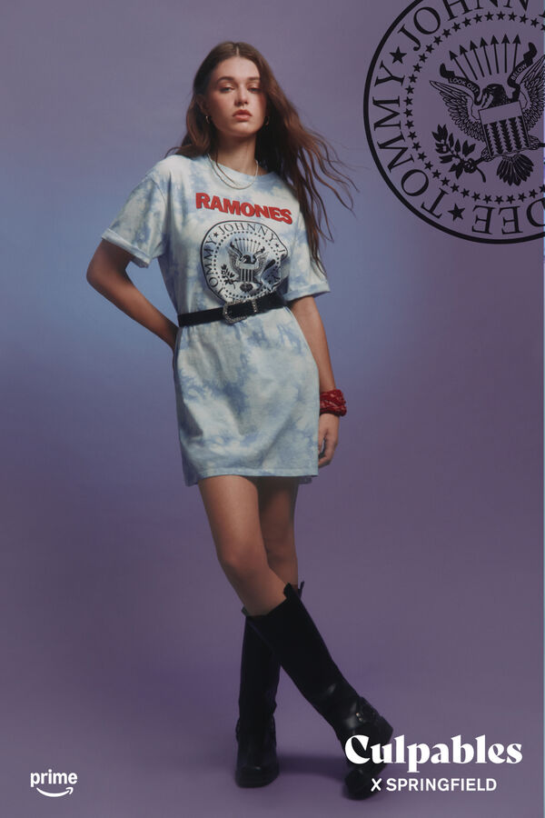 Springfield Camiseta vestido "Ramones" azul